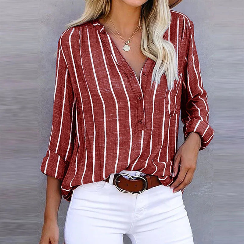 Maddie - Stripete Button-Up-Bluse
