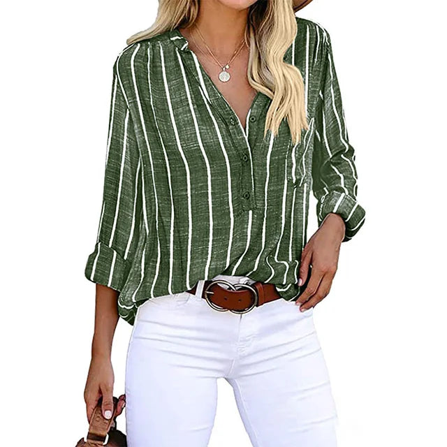 Maddie - Stripete Button-Up-Bluse