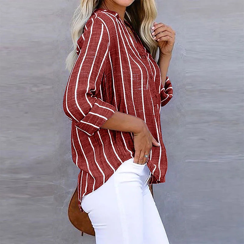 Maddie - Stripete Button-Up-Bluse