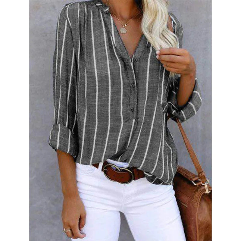 Maddie - Stripete Button-Up-Bluse