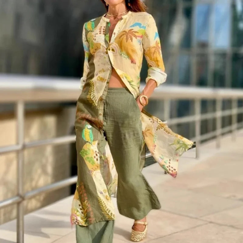 Miréliane – Elegant lin koordinerte antrekk