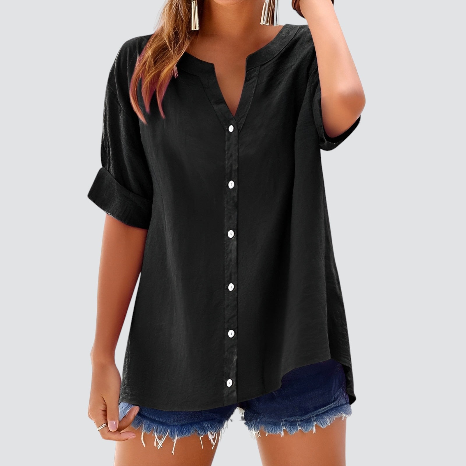 Eivor | Sommerlig linkebluse med knapper